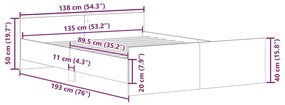 Πλαίσιο κρεβατιού χωρίς στρώμα 135x190 εκ. Επεξεργασμένο Ξύλο - Καφέ