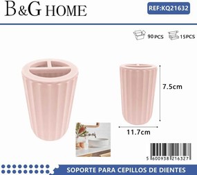 Θήκες οδοντόβουρτσας πλαστικές σε σετ 5Χ - Light Pink - 21632