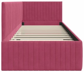 vidaXL Κρεβάτι Γωνίας με κεφαλάρι Μπορντό 80 x 200 cm Βελούδο