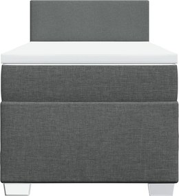 vidaXL Κρεβάτι Boxspring με Στρώμα Σκούρο Γκρι 100x200 εκ. Υφασμάτινο