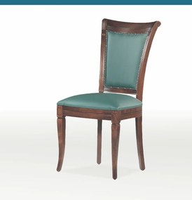 Ξύλινη καρέκλα Artemis καφέ-σμαραγδί σκούρο 98x46x44,5x45,5cm, FAN1234