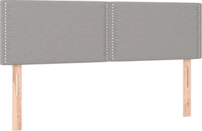 vidaXL Κρεβάτι Boxspring με Στρώμα &amp; LED Αν.Γκρι 140x190εκ. Υφασμάτινο