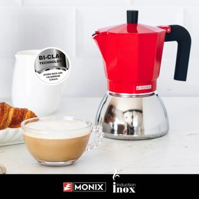 Ιταλικη καφετιερα BRA INOX RED 9T Κόκκινο 470 ml