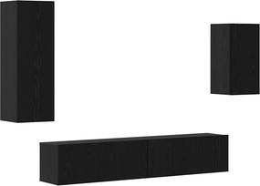vidaXL Σετ επίπλου τηλεόρασης 4 pcs Μαύρη Οξυά Επεξεργασμένο ξύλο