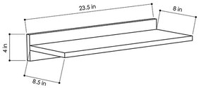 Ραφιέρα τοίχου Duz χρώμα λευκό 60x22x10εκ