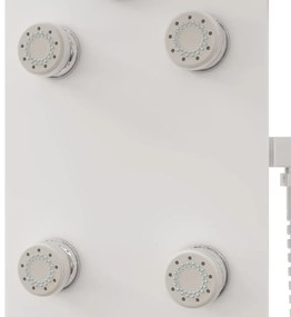 vidaXL Στήλη Ντους Υδρομασάζ Λευκή 25 x 47,5 x 130 εκ. από Γυαλί