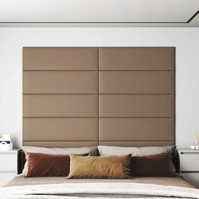 vidaXL Πάνελ Τοίχου 12 τεμ. Καπουτσίνο 90 x 30 εκ. 3,24 μ² Συνθ. Δέρμα