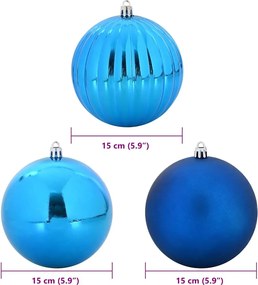 vidaXL Σετ Μπάλλες Χριστουγέννων XL 9 pcs Μπλε Πλαστικό