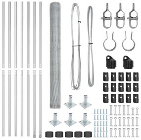 vidaXL Στύλος Περιφράξεων Ασημί 10 x 1,6 m (25 mm πλέγμα) Ατσάλι