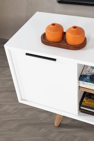 Έπιπλο Τηλεόρασης Λευκό / Καρυδί PORA 130x35x18
