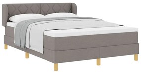 vidaXL Κρεβάτι με Ελατήρια και Στρώμα Κρεμ 90x200 εκ Υφασμα Taupe
