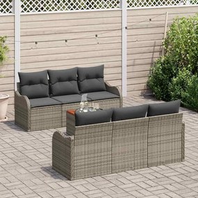 vidaXL Σετ Καναπέ Κήπου 7 pcs Γκρι Πολυ ράταν