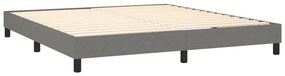vidaXL Κρεβάτι Boxspring με Στρώμα Σκούρο Γκρι 160x200 εκ Υφασμάτινο