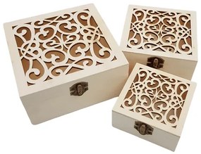 Σετ 3 ξύλινα κουτιά decoupage με σχέδιο SDS-1149