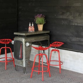 Esschert Design Καρέκλα Μπαρ με Όψη Τρακτέρ Κόκκινη - Κόκκινο
