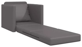 vidaXL Καναπές-κρεβάτι δαπέδου Γκρι 74 x 77 x 81 εκ. Τεχνητό δέρμα