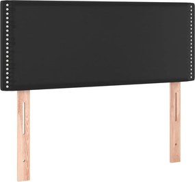 vidaXL Κρεβάτι Boxspring με Στρώμα Μαύρο 120x190εκ.από Συνθετικό Δέρμα