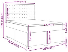 Κρεβάτι Boxspring με Στρώμα Μαύρο 140x200εκ.από Συνθετικό Δέρμα - Μαύρο