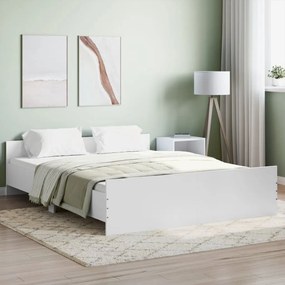 Πλαίσιο Κρεβατιού με Κεφαλάρι / Υποπόδιο Λευκό 160 x 200 εκ.