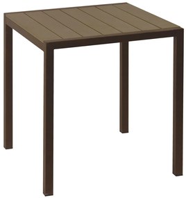 Τραπέζι Αλουμινίου Mε Polywood 223934 68x68x72cm Brown