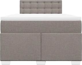 vidaXL Κρεβάτι Boxspring με Στρώμα Taupe 120x190 εκ. Υφασμάτινο