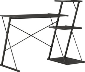 vidaXL Γραφείο με Ράφια Μαύρο 116 x 50 x 93 εκ.