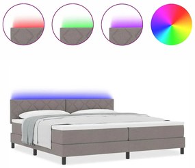 vidaXL Κρεβάτι με ελατήρια με στρώμα Taupe 200 x 200 cm ύφασμα