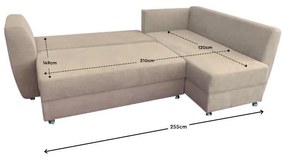 Γωνιακός Καναπές Vita Fylliana Μπέζ 255x176x90 εκ. 255x176x90 εκ.