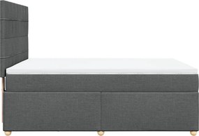 vidaXL Κρεβάτι Boxspring με Στρώμα Σκούρο Γκρι 140x200 εκ Υφασμάτινο