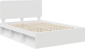 vidaXL Σκελετός Κρεβατιού Λευκό 140 x 190 cm Στερεά ξυλεία πεύκου