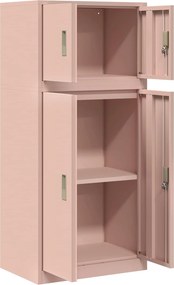 vidaXL Ντουλάπι αποθήκευσης 2 τμχ. Ροζ 60 x 40 x 130 εκ Ατσάλι