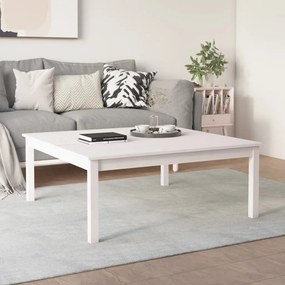 vidaXL Τραπεζάκι Σαλονιού Λευκό 100x100x40 εκ από Μασίφ Ξύλο Πεύκου