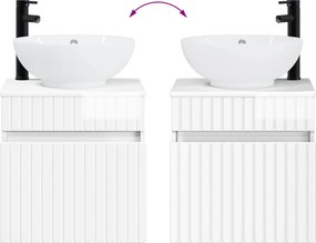 vidaXL Επιτοίχιος νιπτήρας βανίλιας Γυαλιστερό Λευκό