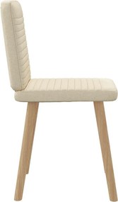 vidaXL Καρέκλες Τραπεζαρίας 2 τεμ. Κρεμ Υφασμάτινες