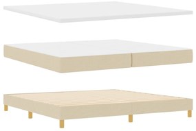 vidaXL Κρεβάτι με Σπαστό Στρώμα Κρεμ 200x200 cm Ύφασμα
