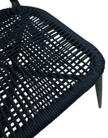 Καρέκλα αλουμινίου-pe rattan Agus pakoworld στοιβαζόμενη σε γκρι απόχρωση 55x63x77εκ