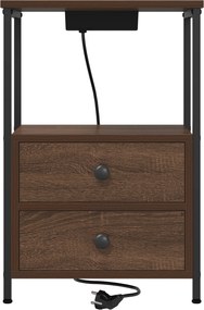 vidaXL Κομοδίνο Καφέ δρυς 40 x 31 x 60 εκ. Επεξεργασμένο ξύλο