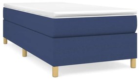 vidaXL Κρεβάτι Boxspring με Στρώμα Μπλε 80x200 εκ. Υφασμάτινο