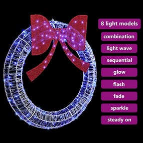 vidaXL Στεφάνι με 150 LED Μπλε 120 cm Ακρυλικό