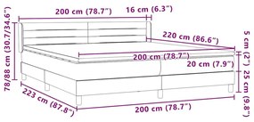 Box Spring κρεβάτι με στρώμα ροζ 200x220 cm Βελούδινο - Ροζ