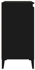 Κομοδίνο Μαύρο 40 x 35 x 70 εκ. από Επεξεργασμένο Ξύλο - Μαύρο