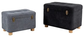 Liberta SANDIK ΣΚΑΜΠΟ SET 2ΤΕΜ ΑΝΘΡΑΚΙ ΓΚΡΙ 60x40xH43cm 60x40xH43cm 16-0503