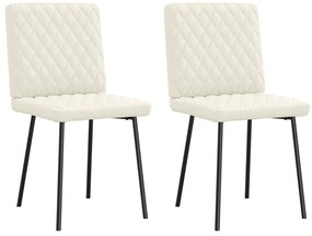 vidaXL Καρέκλες Τραπεζαρίας 2 τεμ. Κρεμ Βελούδινες