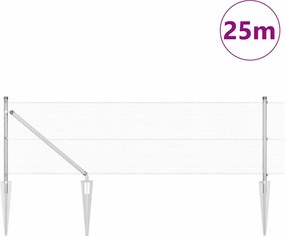 vidaXL Στύλος Περιφράξεων Ασημί 25 x 0,4 μ (12 x 12 mm δικτύωση)
