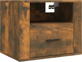 vidaXL Κομοδίνο Επιτοίχιο Καπνιστή Δρυς 50x36x40 εκ.