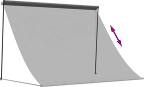 vidaXL Τέντα Συρόμενη Ανθρακί 200 x 150 εκ. από Ύφασμα και Ατσάλι