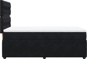vidaXL Κρεβάτι Boxspring με Στρώμα Μαύρο 100x200 εκ. Βελούδινο