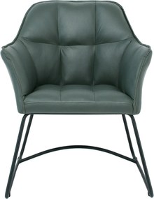 POLLY Πολυθρόνα Μέταλλο Βαφή Μαύρο, Ύφασμα Suede Olive Green   2τμχ