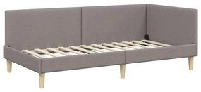 vidaXL Κρεβάτι Γωνίας Άλλο Taupe 90 x 200 cm Ύφασμα και Έργο ξύλου