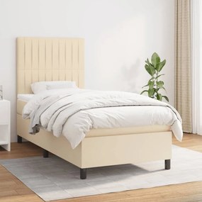 ΚΡΕΒΑΤΙ BOXSPRING ΜΕ ΣΤΡΩΜΑ ΚΡΕΜ 90X200 ΕΚ.ΥΦΑΣΜΑΤΙΝΟ 3141910